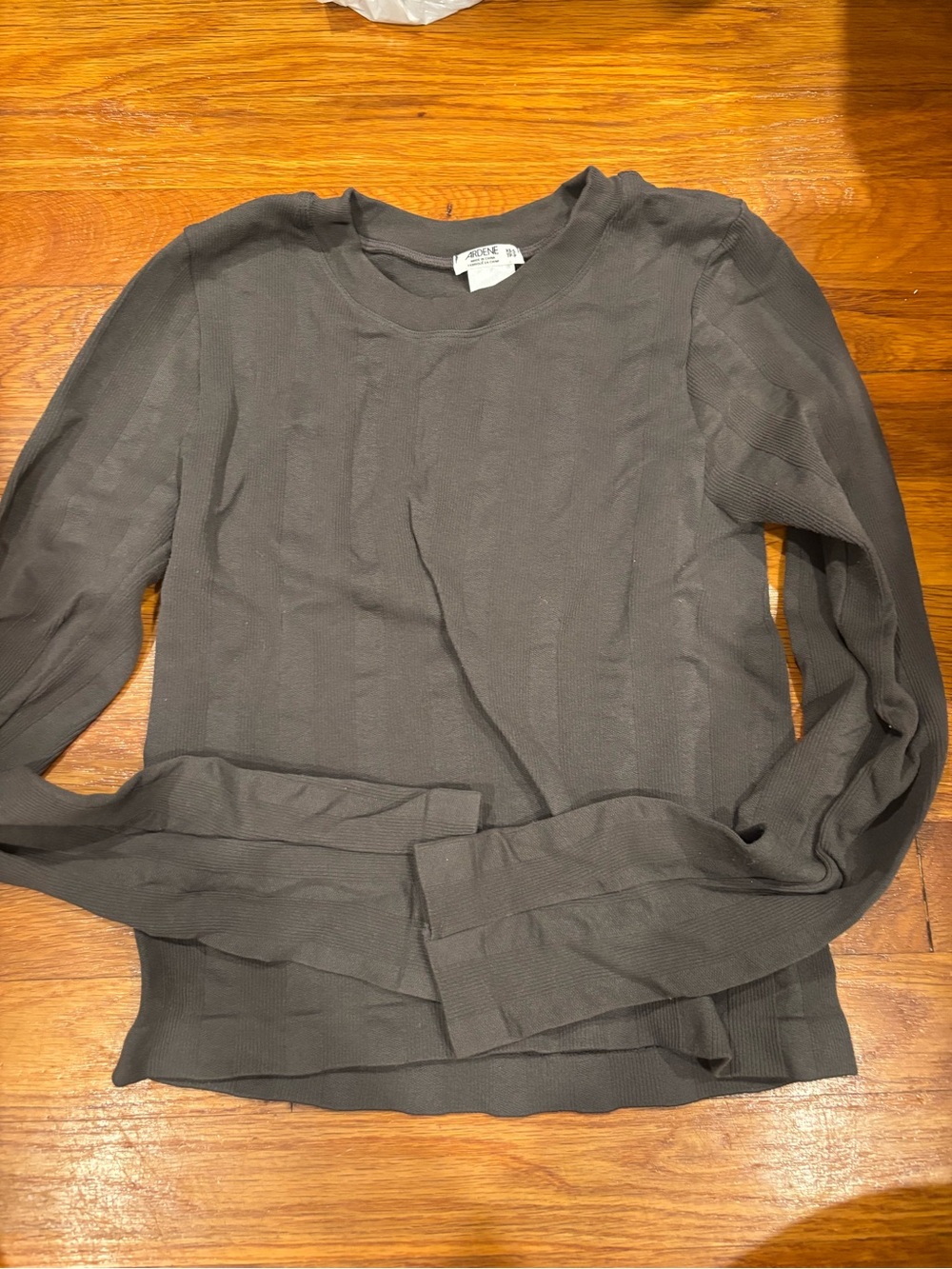 Classic Long-Sleeve Crewneck Top - Charcoal Gray